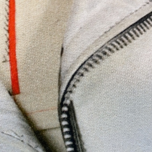 100% MAISON MARTIN MAGIELA OVERSIZED DISTRESSED NECK FAUX ZIP JACKET DESIGN MM6 - Picture 3 of 12